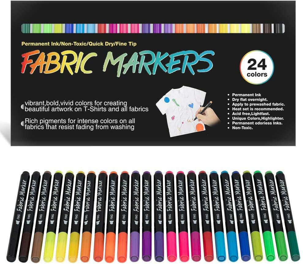 Fabric Markers Permanent for Clothes Sneaker Shoes T Shirt Baby Onesies  Bibs Bodysuit Pillow Canvas Tote Bags Graffiti Kids Adults Fabric  Decorating