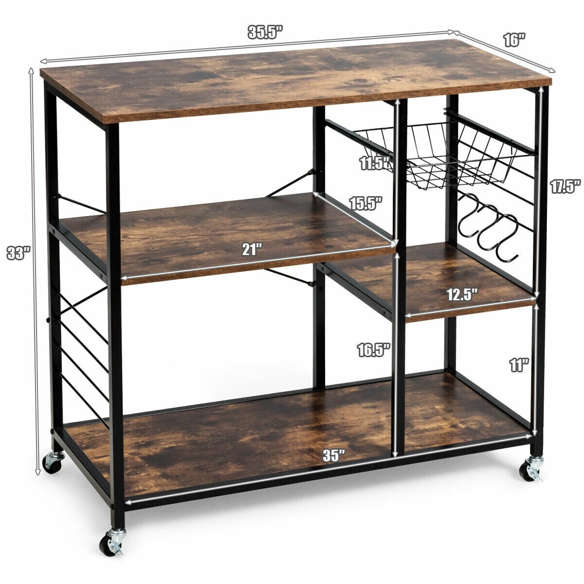 Rolling Industrial Kitchen Baker&#x27;s Storage Shelf