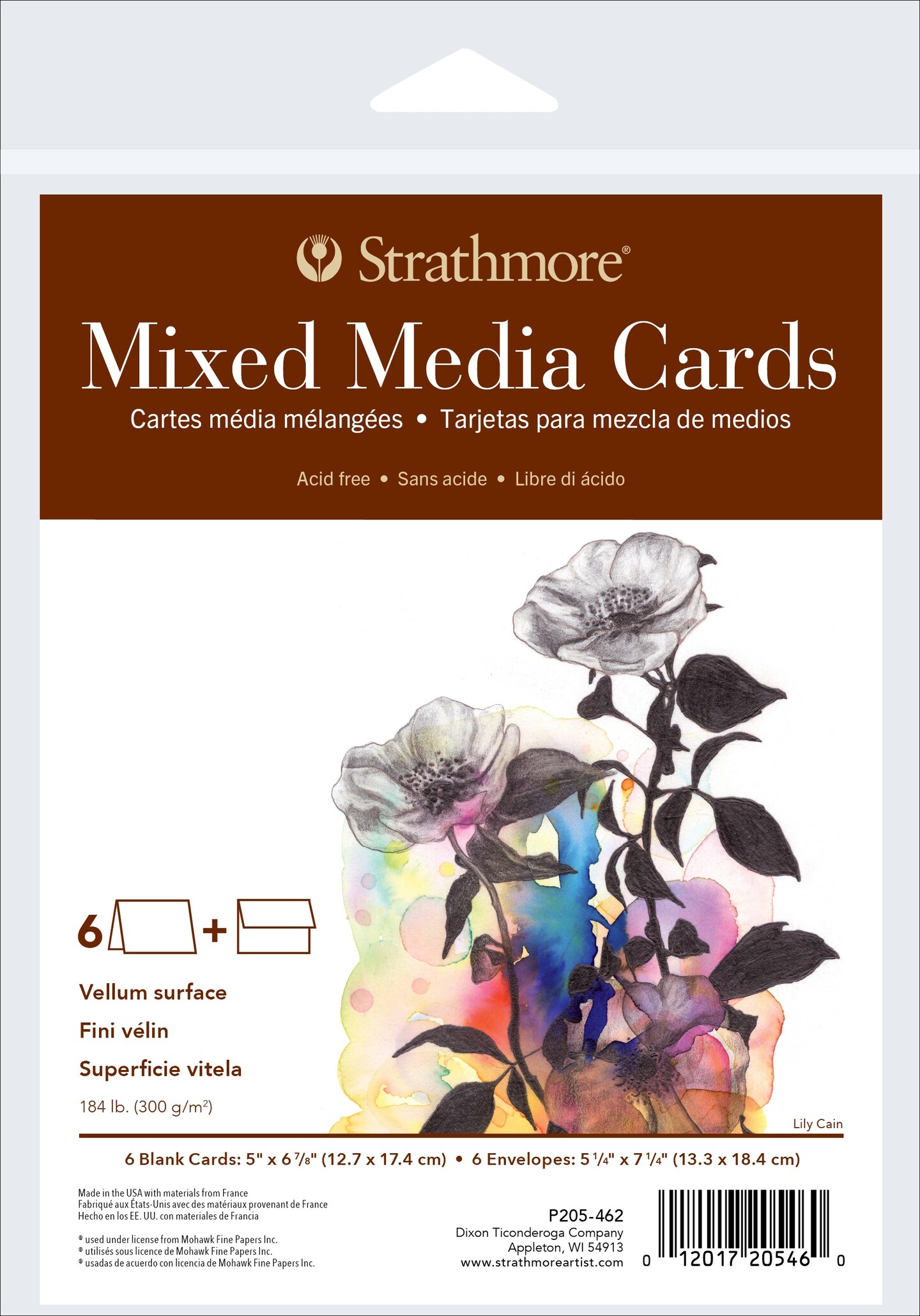 Strathmore Cards & Envelopes 5"X6.875" 6/Pkg-Mixed Media