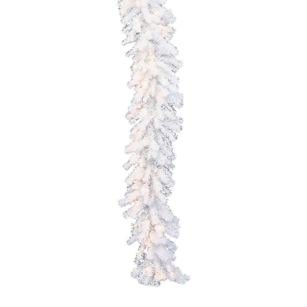 9&#x27; x 20&#x22; Crystal White Garland 290T