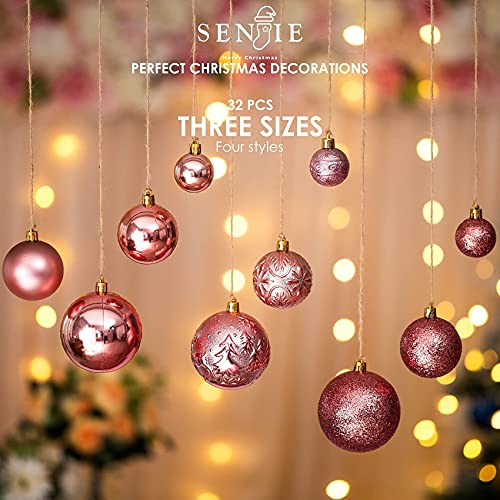 Christmas Ornaments for Xmas Trees,Rose Gold Shatterproof Christmas Ball Ornaments