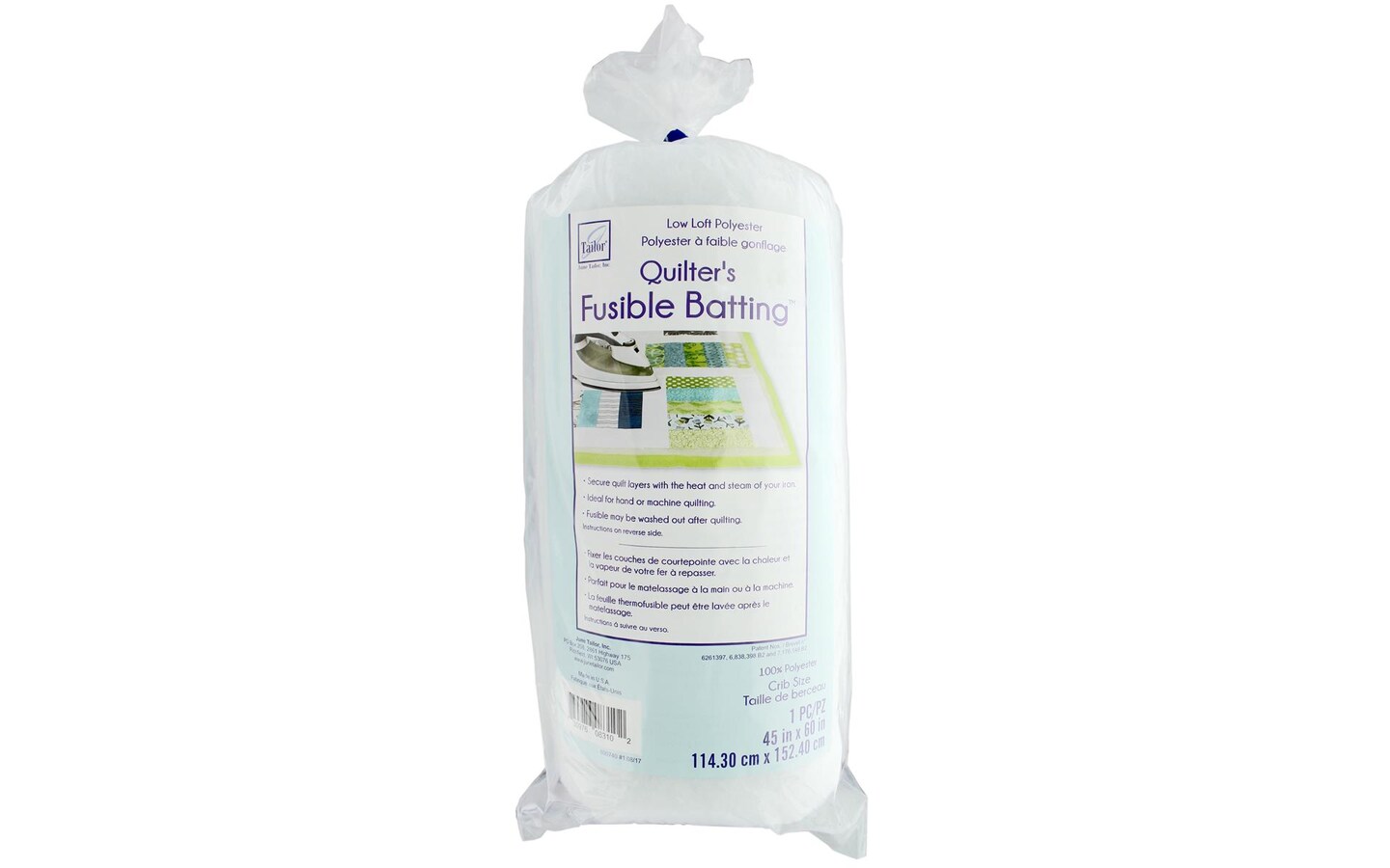 June Tailor Poly LowLoft Fusible Batt 45x60&#x22;Crib