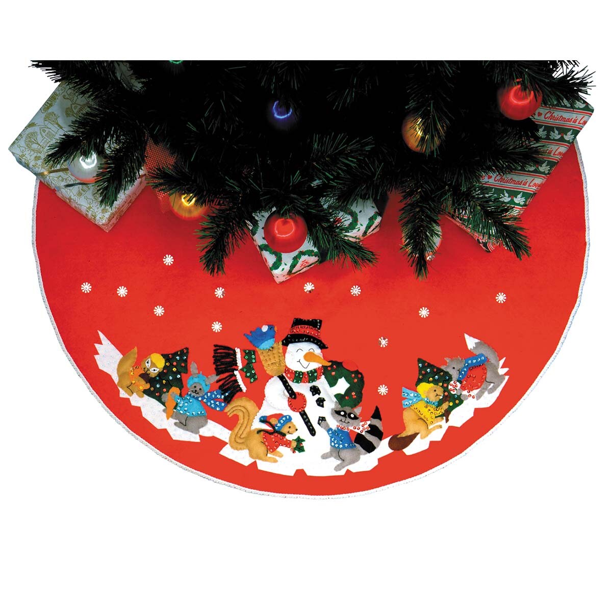 Sequin christmas shop tree skirt kits