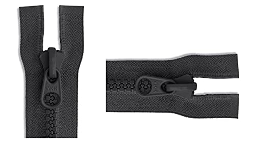 #10 Black Separating Molded Vislon Sleeping Bag & Tent YKK Zipper - Color: Black - Choose Your Length - Made in The United States (1 Zipper Per Pack) (100" Inches)