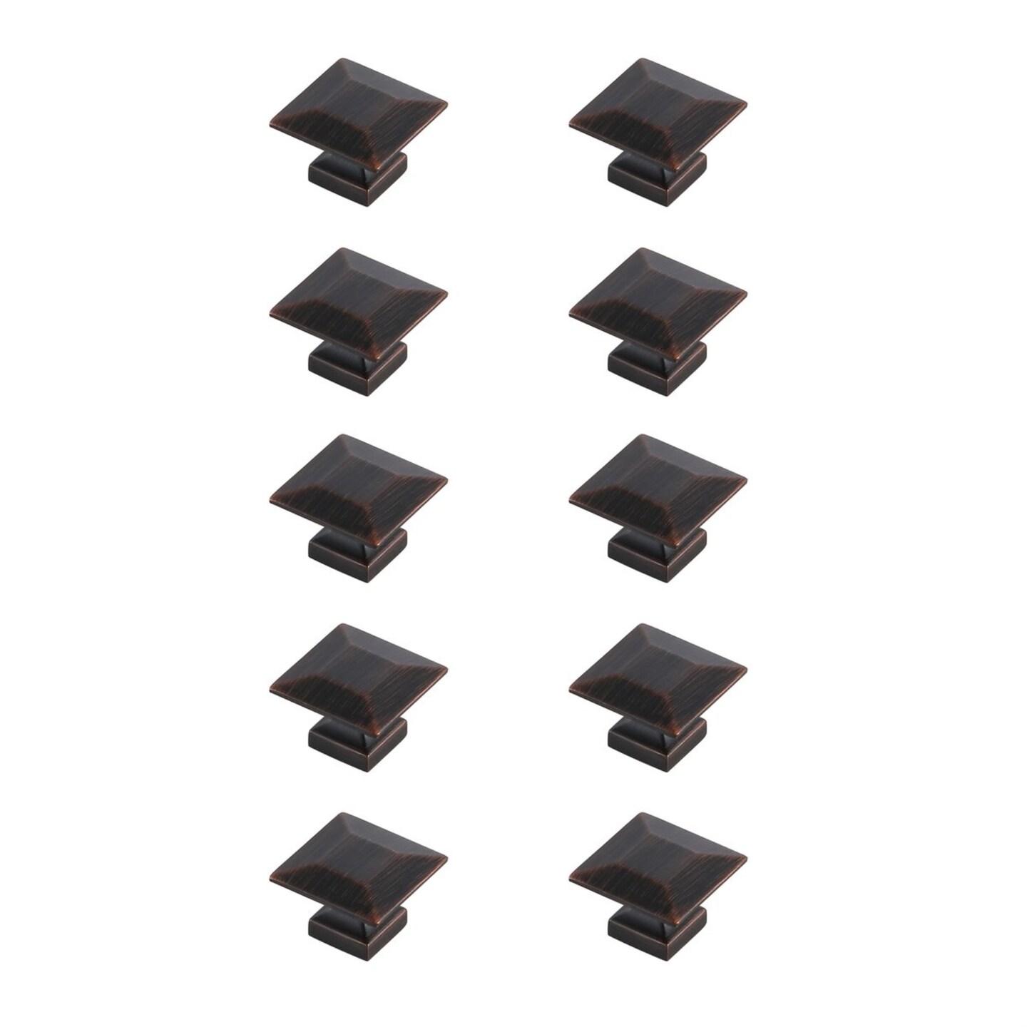Cecil 1.3&#x22; Oil-rubbed Bronze Square Knob Multipack (Set of 10)