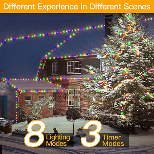 Christmas Lights Outdoor-1000LED 330FT IP67 Waterproof Plug in Christmas  Tree Lights with Remote-8 Modes Memory Function and Timer House Xmas Indoor  Decorations String Lights (Multicolored) 