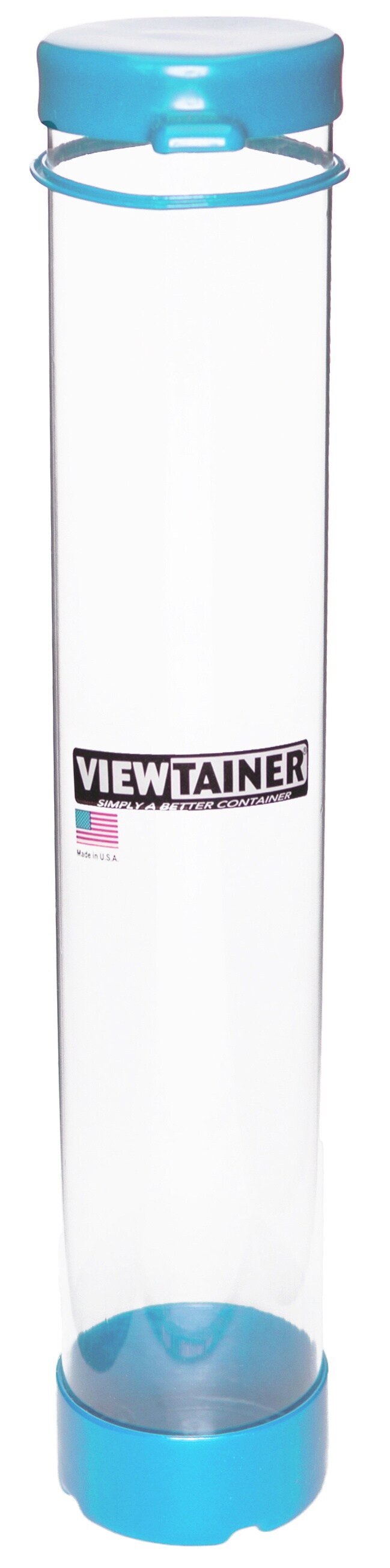 Viewtainer Tethered Cap Storage Container 2.75&#x22;X15&#x22;-Sky Blue