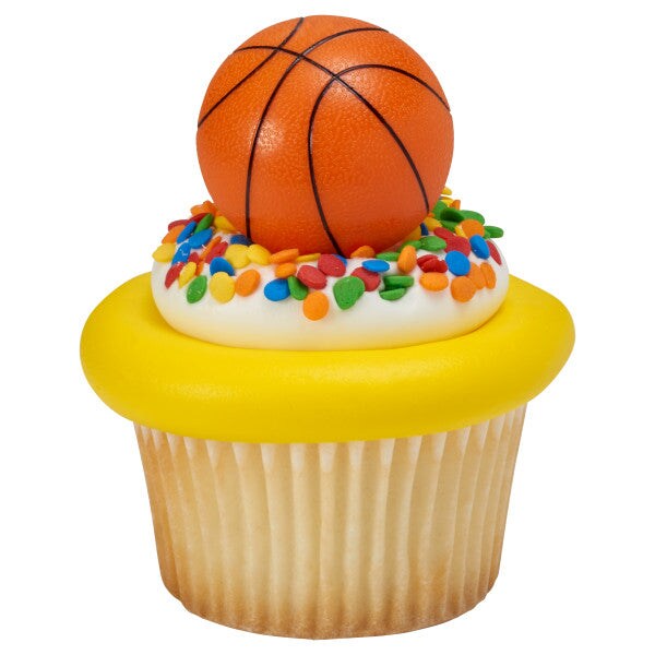 3D Basketball Cupcake Rings, 12ct