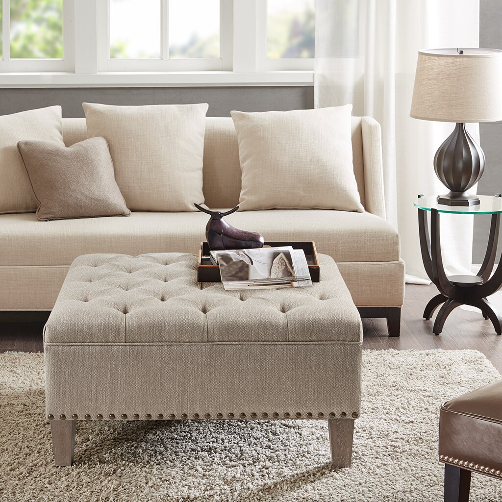 Gracie Mills   Tufted Square Cocktail Ottoman