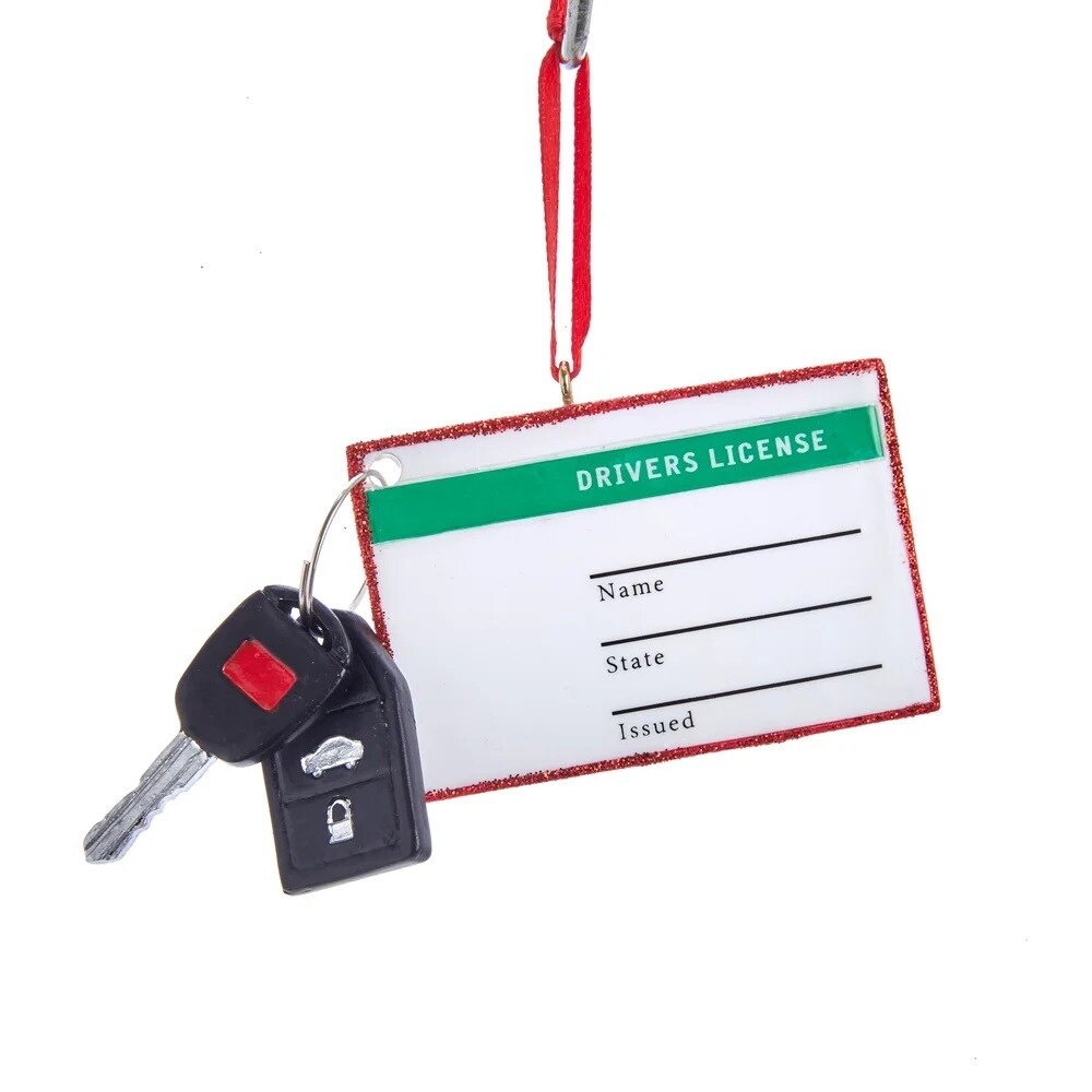 KSA Pack of 12 Personalized Driver's License and Key Fob Christmas Ornaments 3"