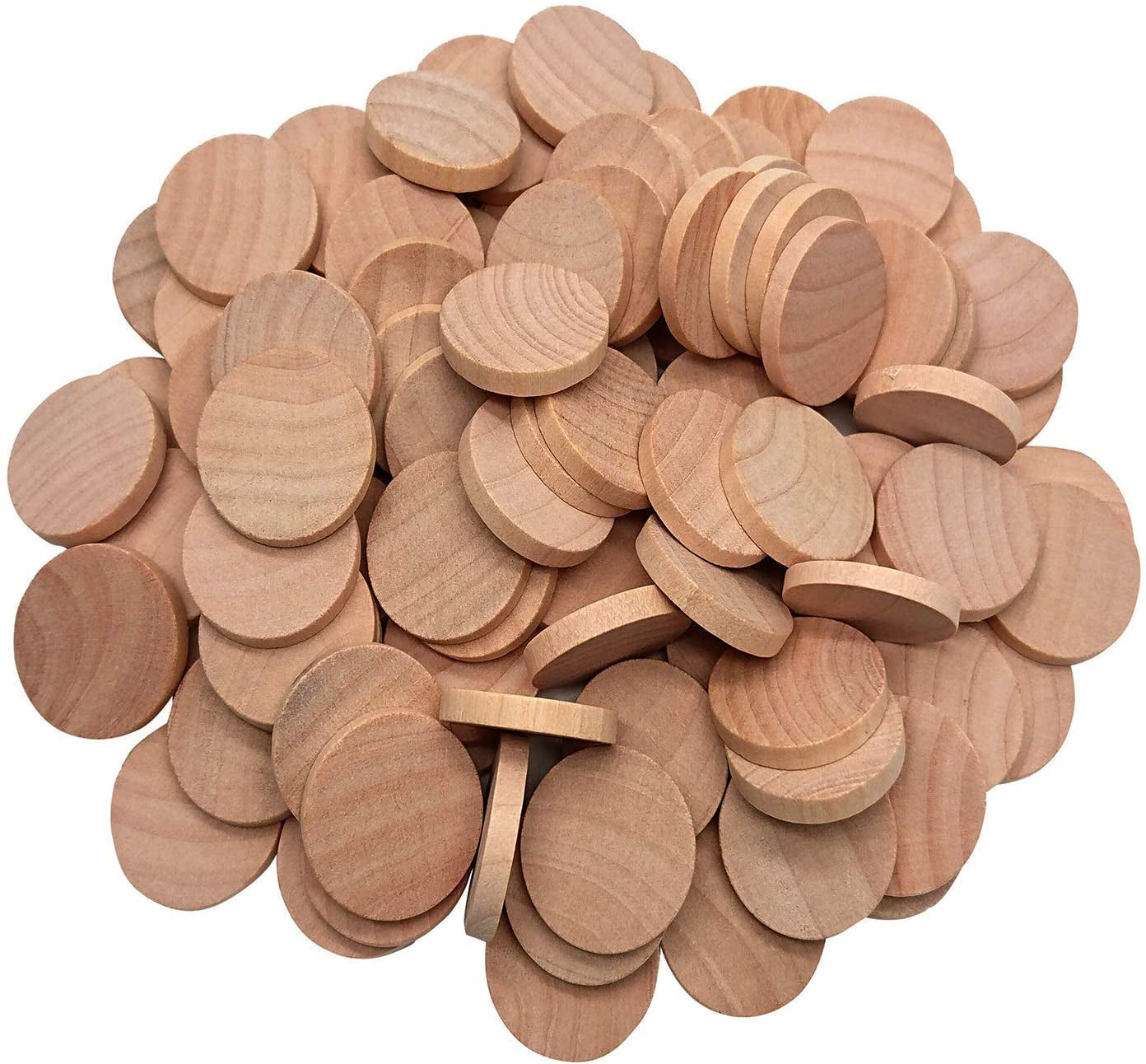 1 Inch Natural Wood Slices Unfinished round Wood Coins for DIY