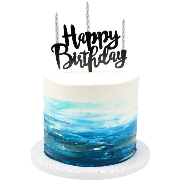 Happy Birthday Plastic Candle Holder Cake Topper, 1ct