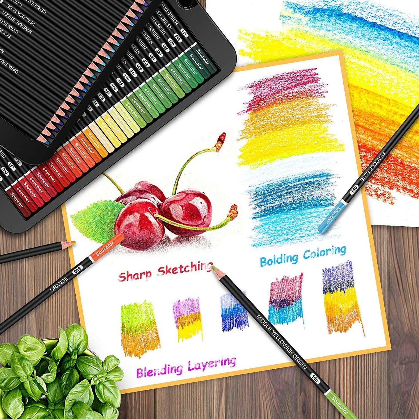  180 Professional Colored Pencils Set with Vibrant Colors - For  Sketching, Shading, Coloring Books - Gift Box for Beginners, Adults, Artists  : Arts, Crafts & Sewing