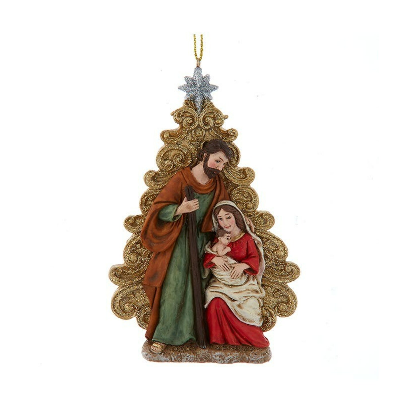 KSA Club Pack of 12 Glittered Nativity Christmas Tree Ornaments 4.75"