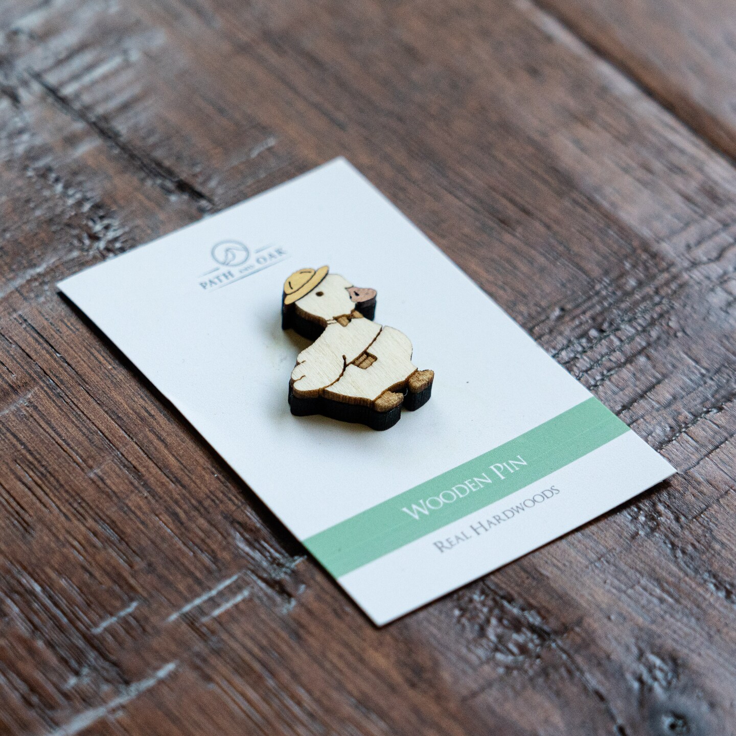 Cute Duck Wood Pin, Wooden brooch, lapel pin duck gift, funny animal pin in  enamel pin style