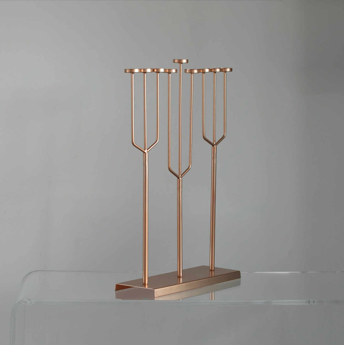 Modern Design Hanukkah Menorah Exceptional presentational piece, 9 Branch Tea Light Candle Holders