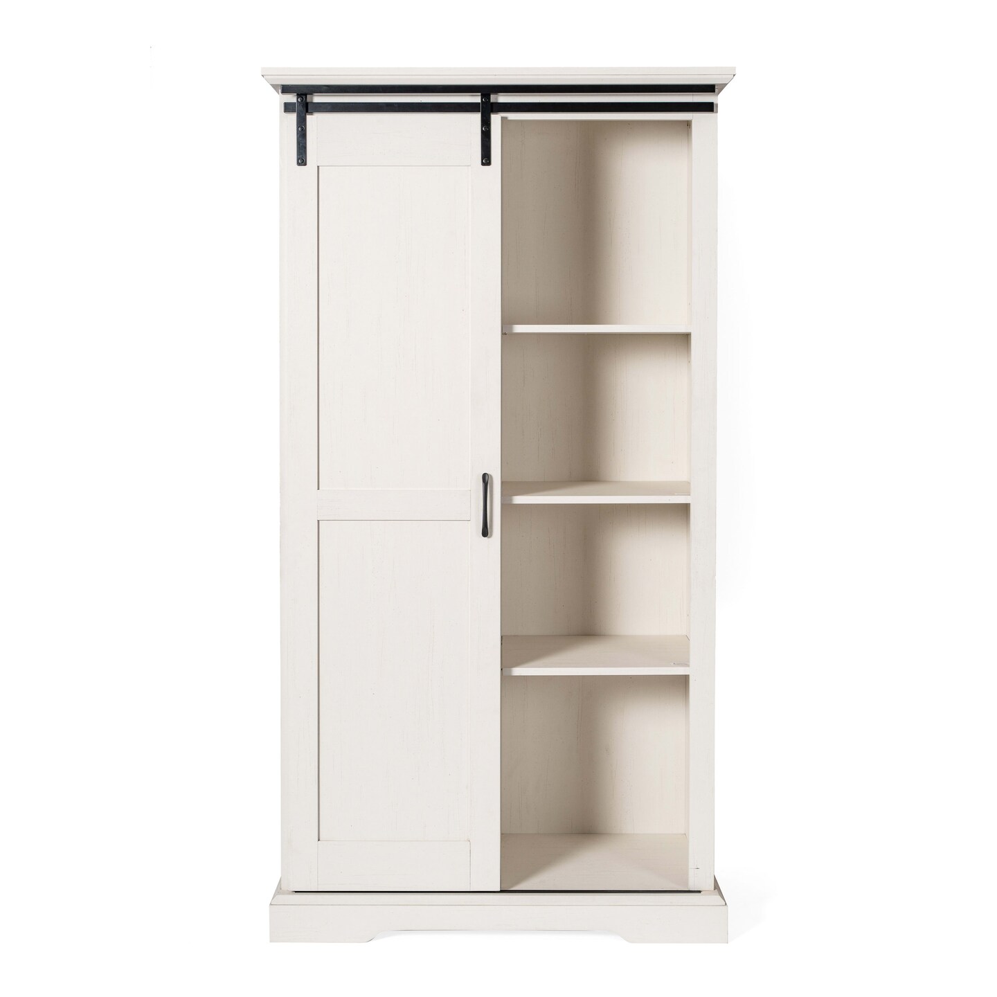 Merrick Lane Finnoula Farmhouse Storage Cabinet, Semi-Open Storage with Sliding Barn Door