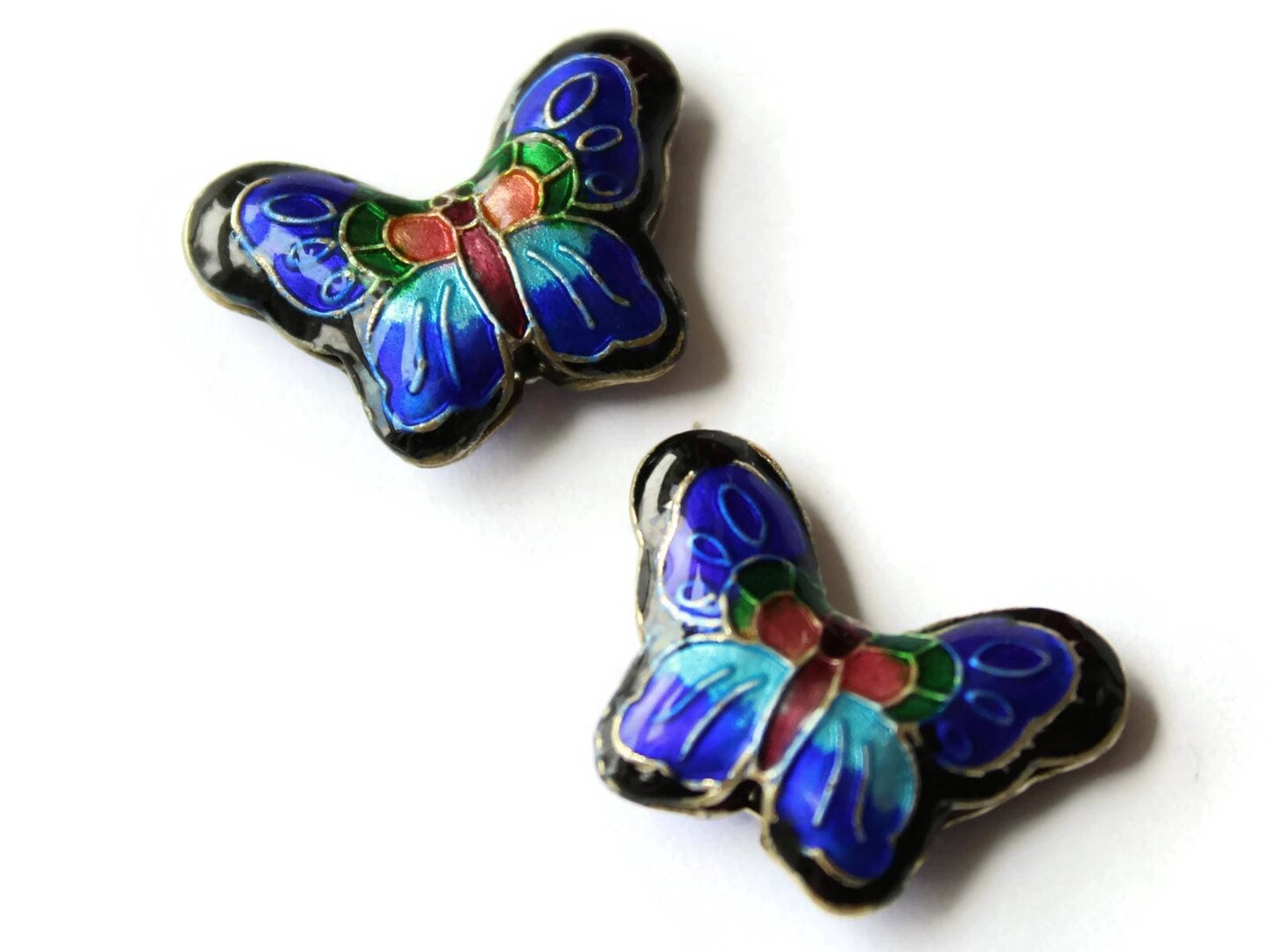 2 23mm Purple and Blue Butterflies Cloisonne Metal Butterfly Beads –  Smileyboy Beads