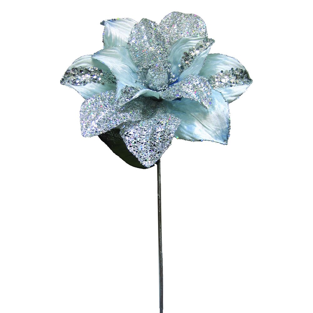 31&#x22; Silver Glitter Magnolia 13&#x22; Flower