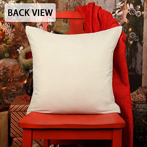 Set of 4 Christmas Pillow Coverssnowman and Rabbits Pillowwinter Trend  Cushion Casexmas Bell and Bird Throw Pillowchristmas Tree Cushion 