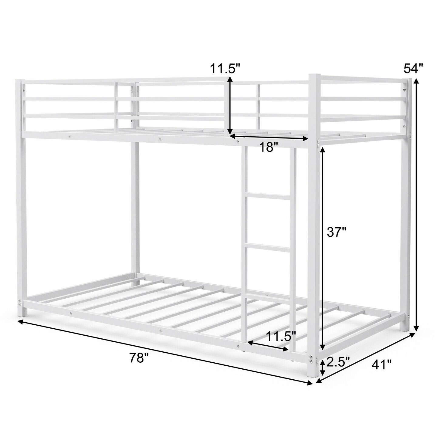 Metal Bunk Bed Twin Over Classic Bunk Bed Frame
