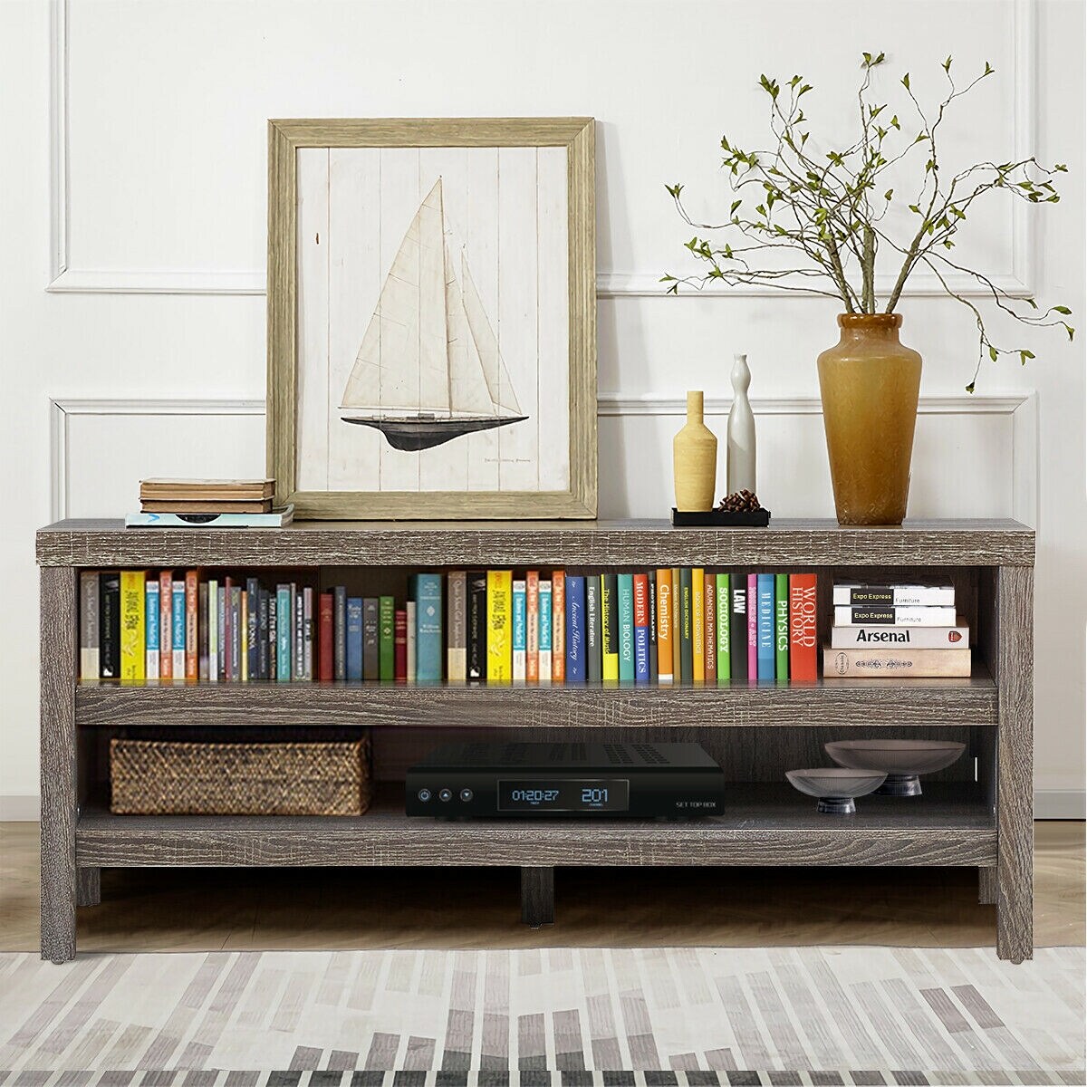 3-Tier TV Stand Console Cabinet for TV&#x27;s up to 45 Inch with Storage Shelves