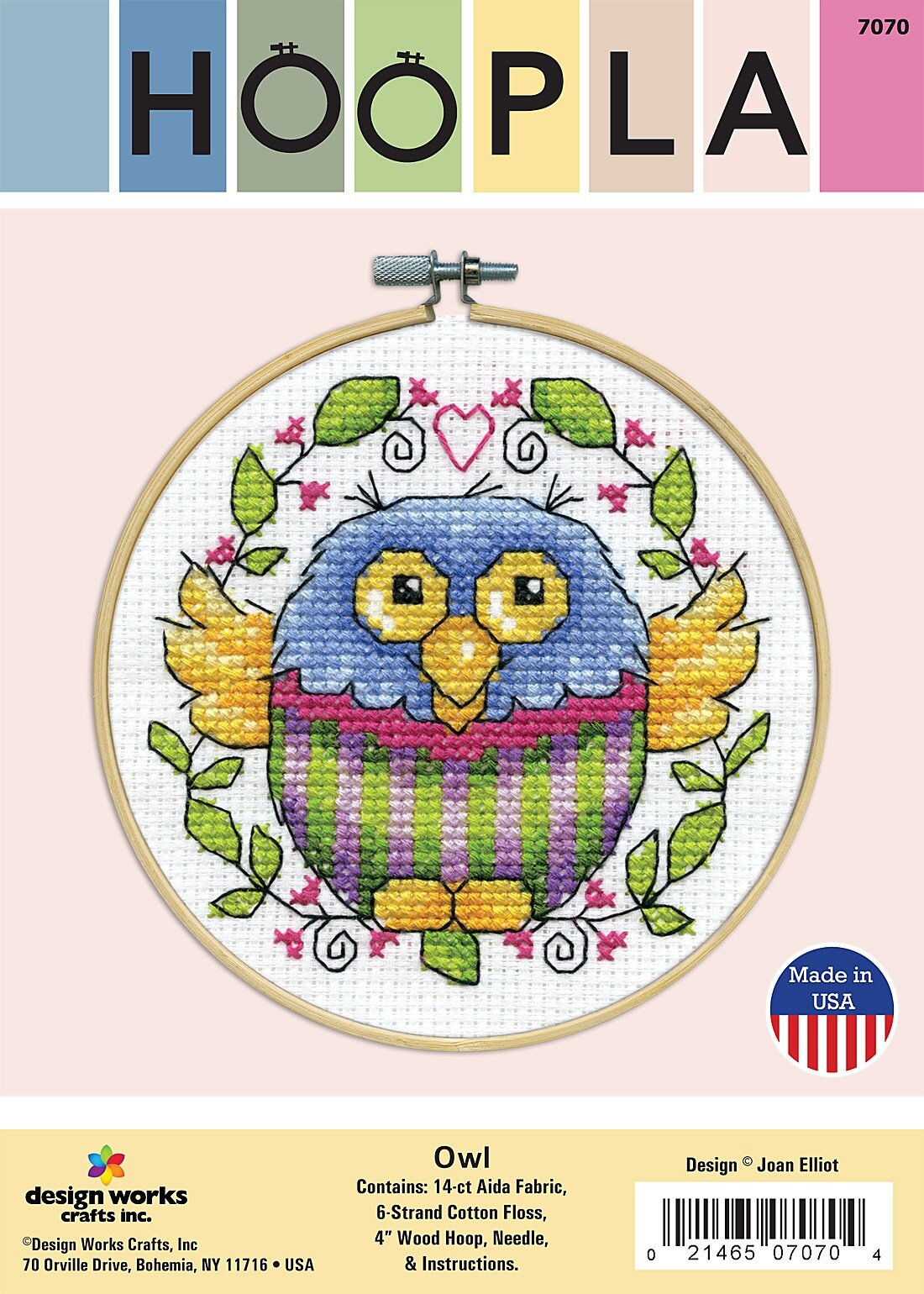 Design Works Counted Cross Stitch Kit 4&#x22; Round-Owl