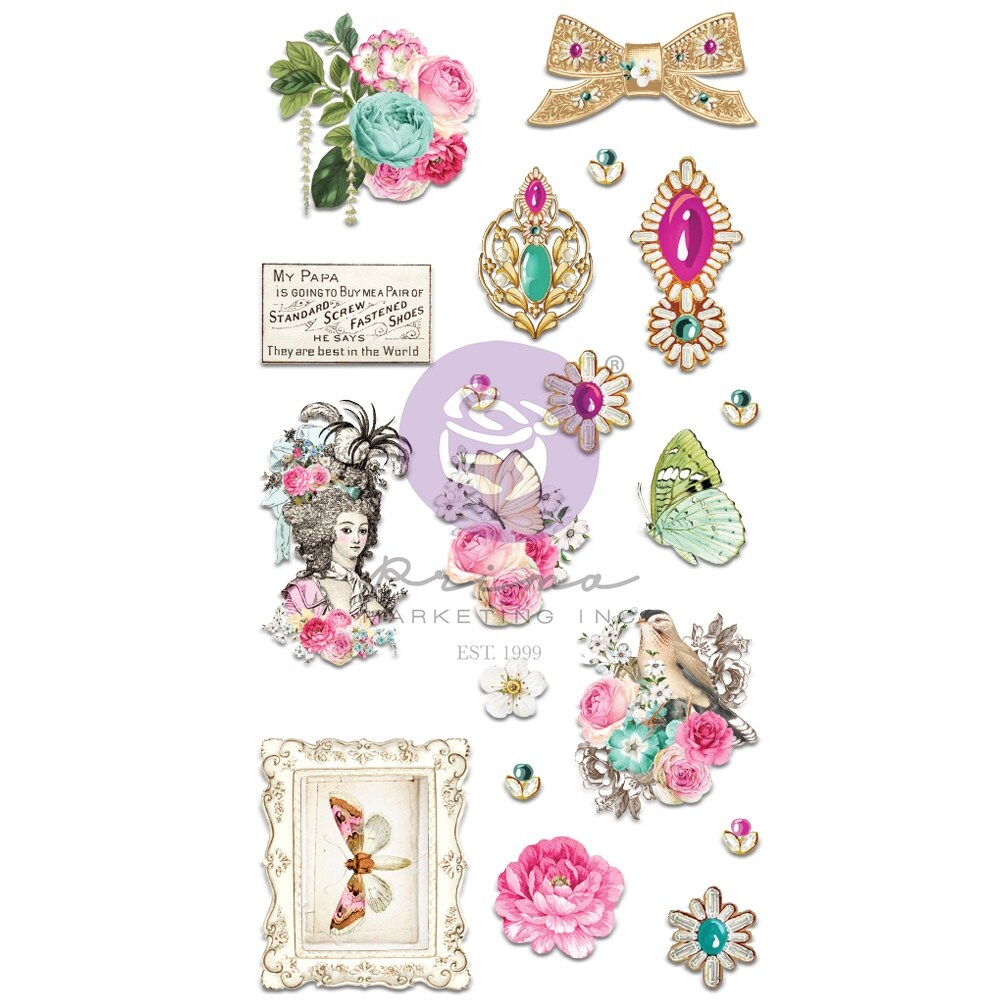 Prima Marketing Puffy Stickers 19/Pkg-Avec Amour