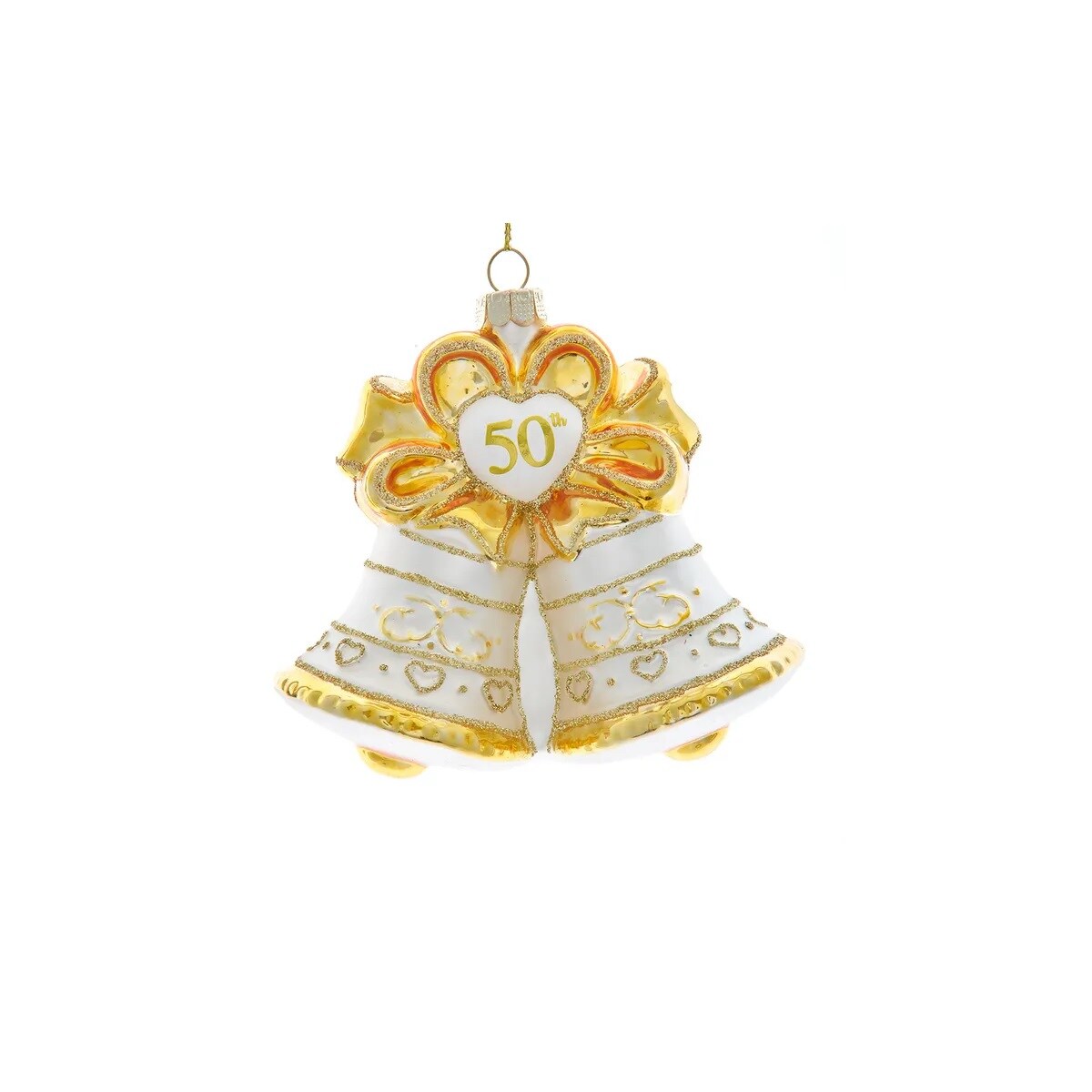 KSA Set of 8 &#x22;50th Anniversary&#x22; Bell Christmas Ornaments 4.5&#x22;