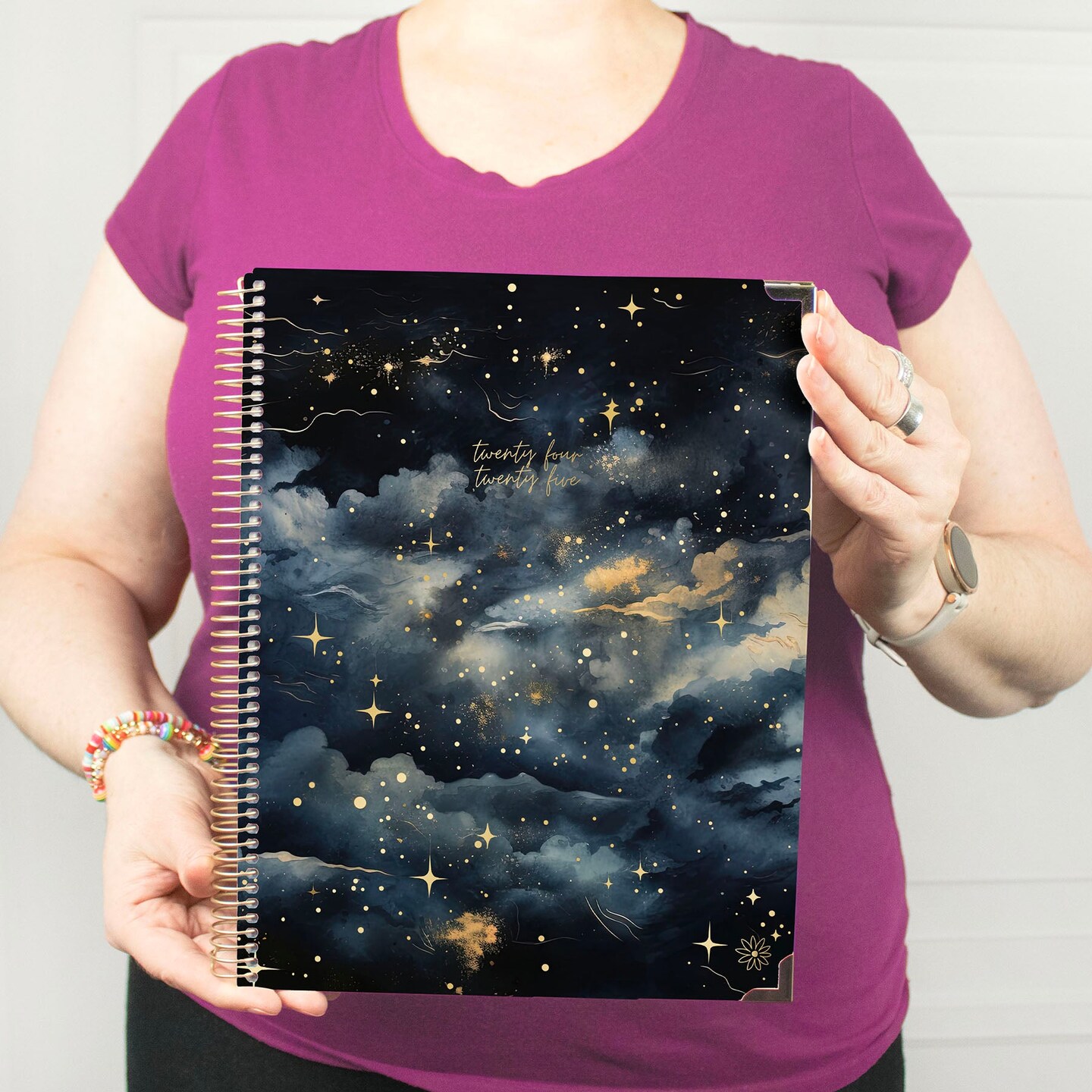 bloom daily planners 2024-25 Hard Cover Planner, 8.5&#x22; x 11&#x22;, Midnight Sky