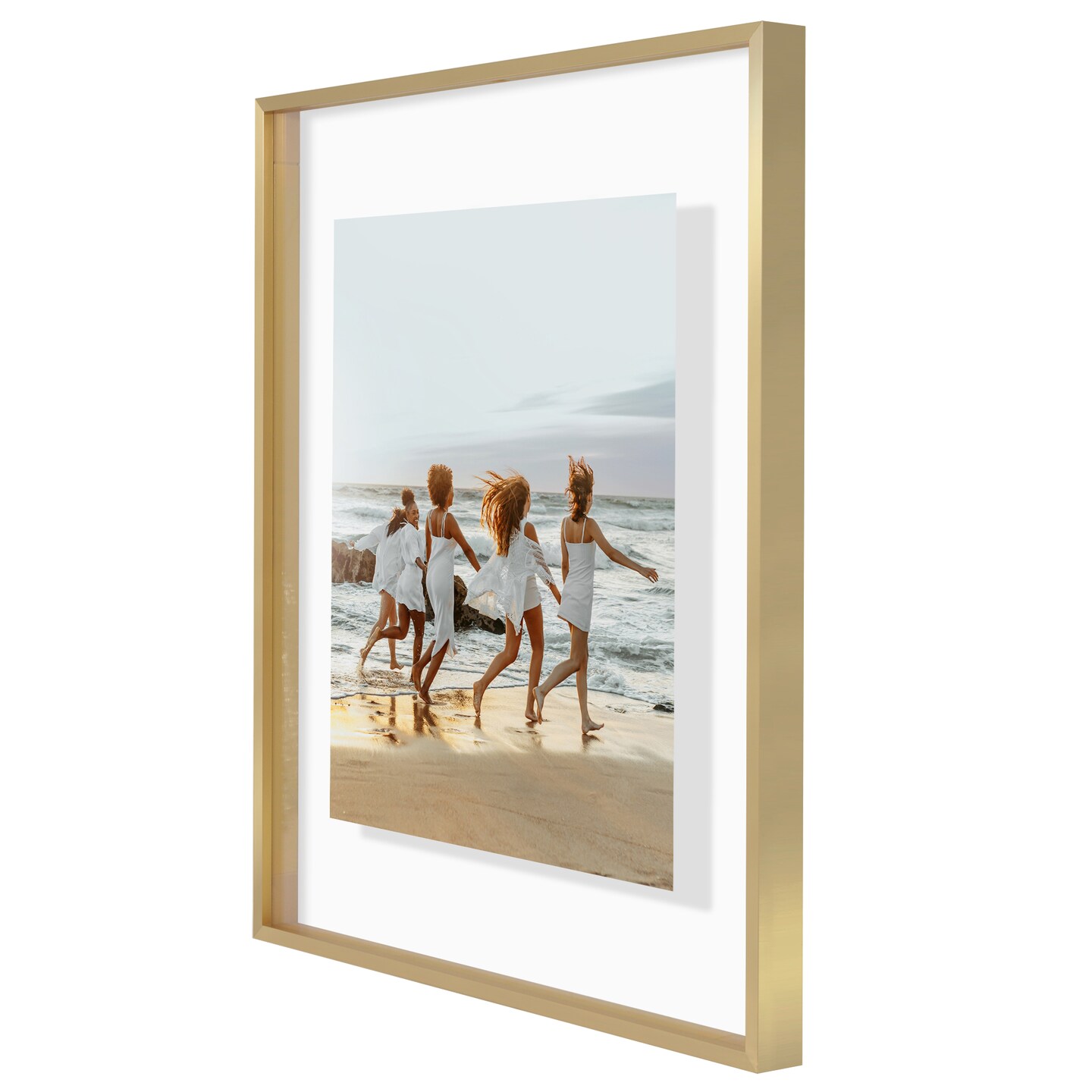 Americanflat Floating Aluminum Picture Frame - Sleek Aluminum Photo Frame for Wall Display - Black Metal Molded Frame - Shatter Resistant Glass - Hanging Hardware