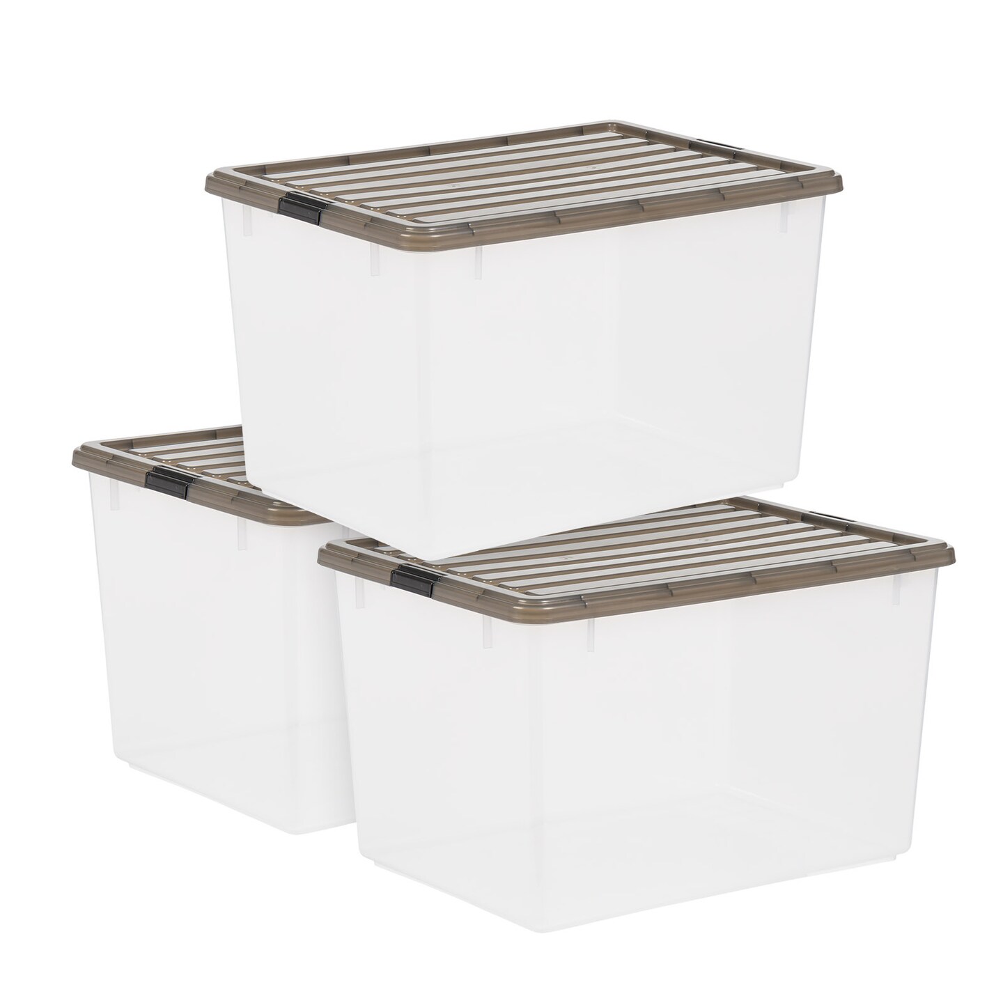 IRIS USA 3Pack 5gal Heavy Duty Plastic Storage Bins with Durable Lid and  Secure Latching Buckles, Orange