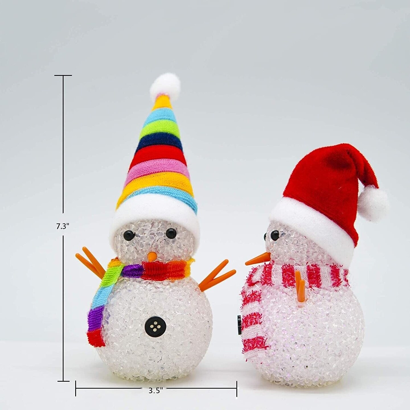Mini Snowman Light Up Christmas Decor 8 packs