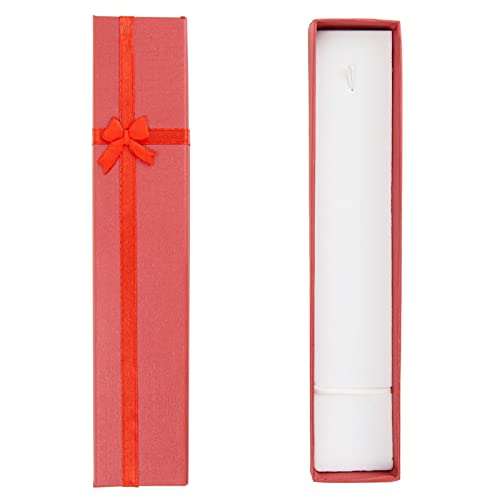 24 Pieces Empty Jewelry Gift Boxes for Necklaces, Bracelets, Press On Nail Packaging with Lids and Decorative Ribbon Knot, 6 Colors (7.9 x 1.6 In)