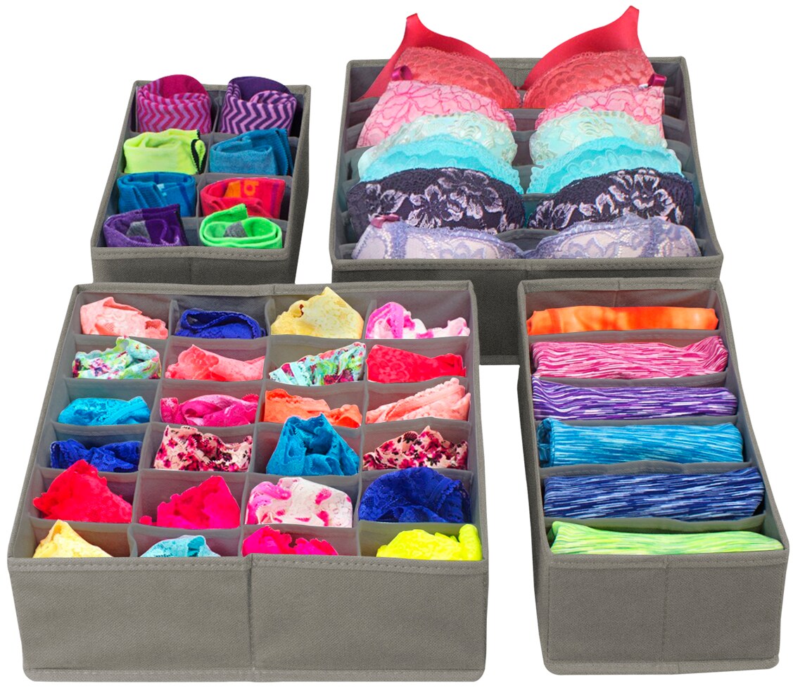 Sorbus Set of 4 Foldable Drawer Dividers, Storage Boxes, Closet Organizers, Under Bed Organizer
