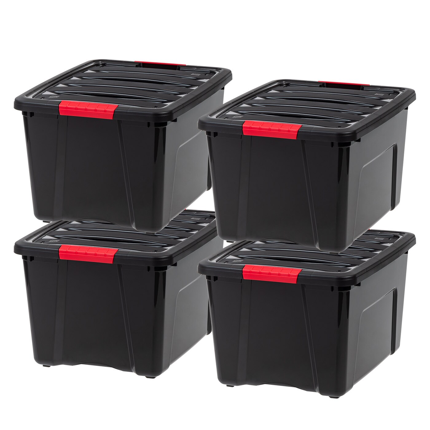 40qt Plastic Storage Bins with Lids and Secure Latching Buckles - 4 Pack
