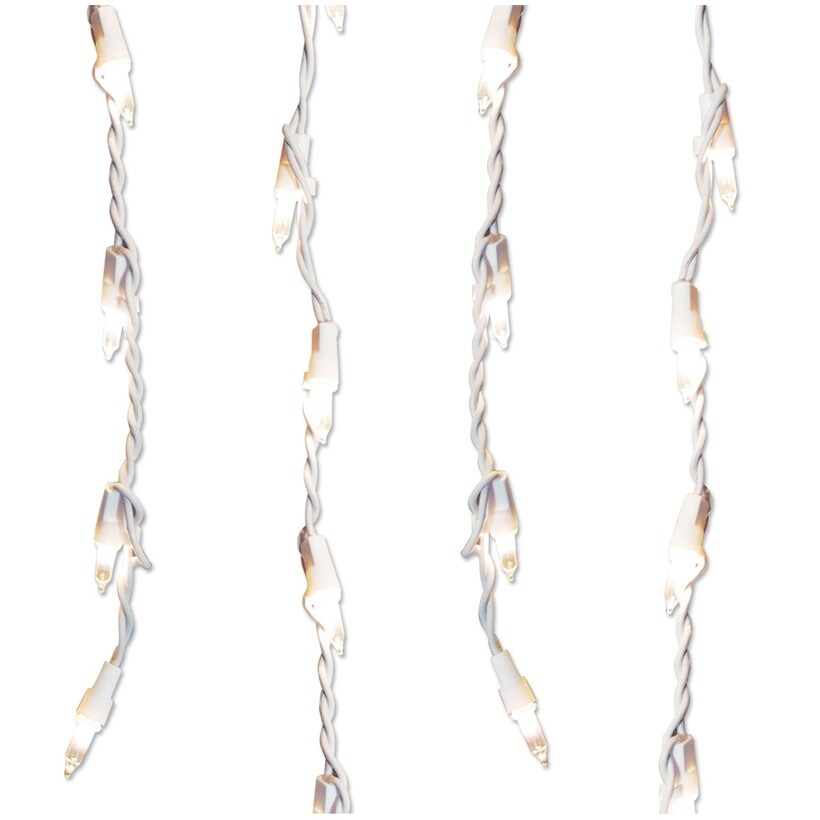 Sienna 300 Clear Mini Icicle Christmas Lights - 8.5&#x27; White Wire