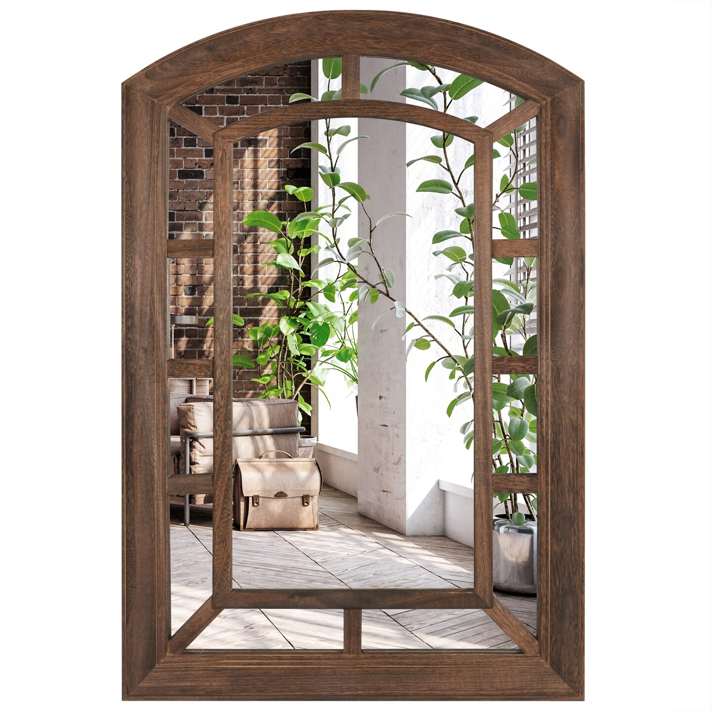 Americanflat Mirror in Natural Sycamore - Irregular Wall Mirror for Bathroom, Living Room, Entryway Hall, and Decorative Mirror for Bedroom