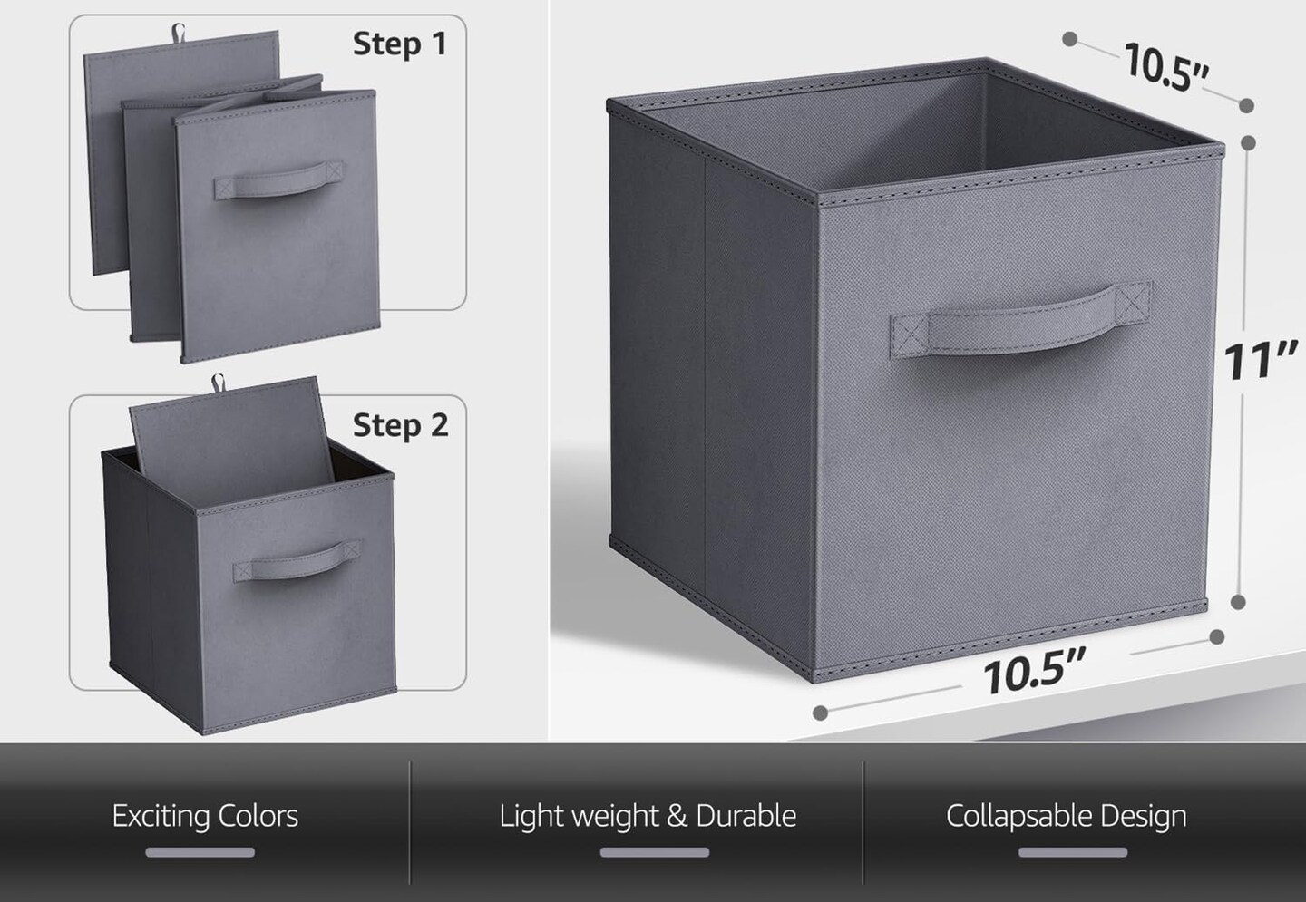 Sorbus Fabric Collapsible Cube Storage Bins Set (6 Pack)