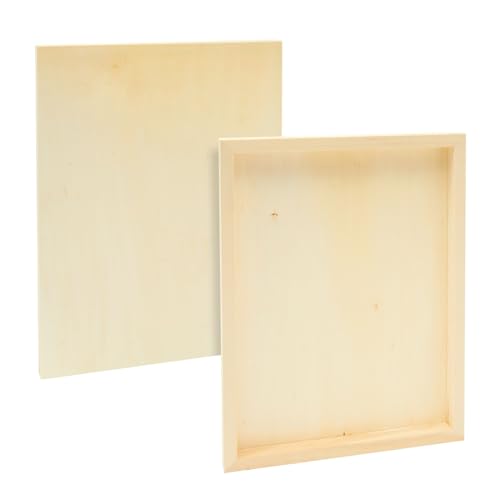 Unfinished Wood Panels for Painting, Blank Wooden Squares for Crafting, Art Pouring (11x14 In, 4 Pack)