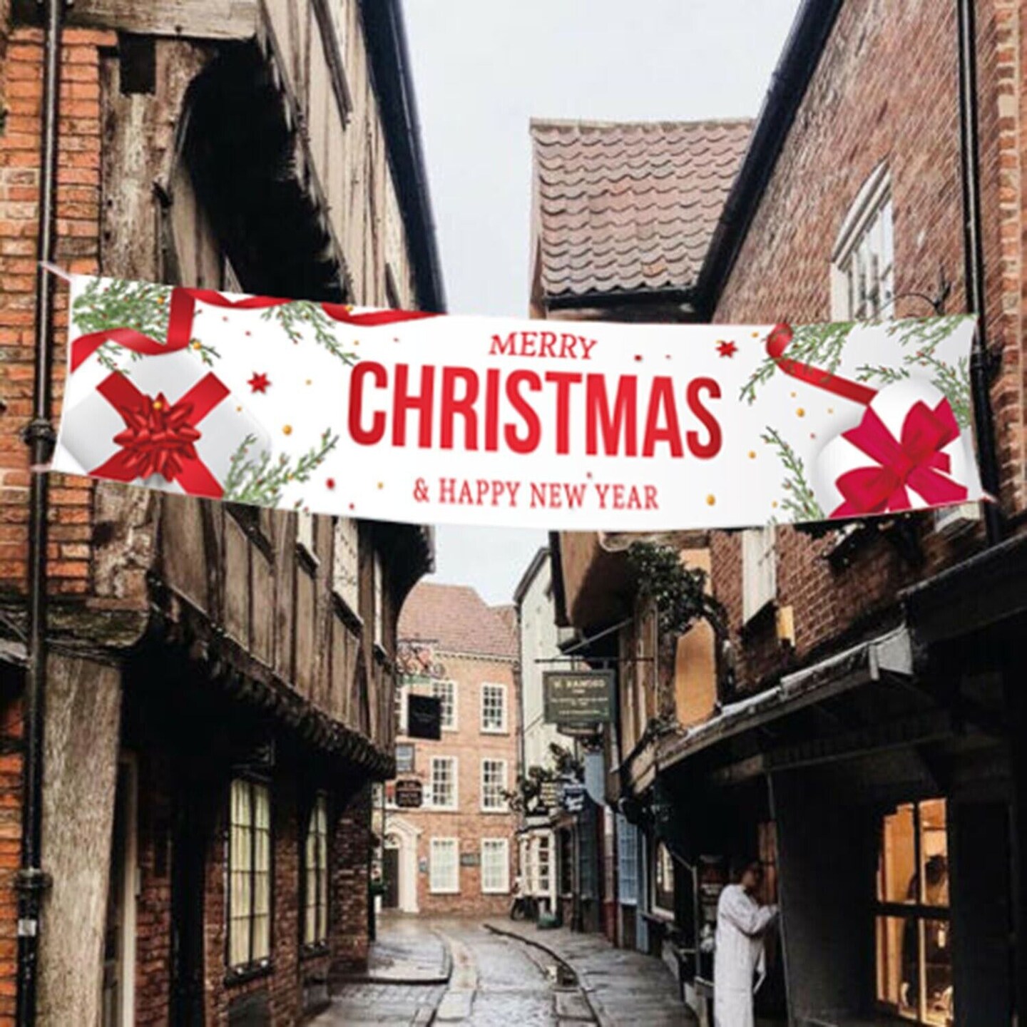 6 ft. Fabric Merry Christmas Banner Sign Decor