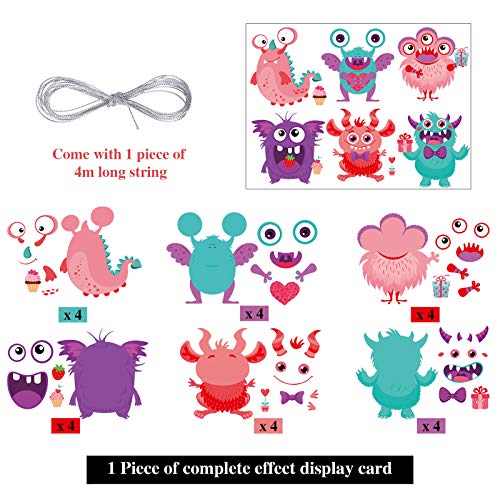 24 Pieces Valentines Day Craft Kits for Kids, DIY Craft Ornament Valentine Class Game Activities Make Your Own Valentine Cards