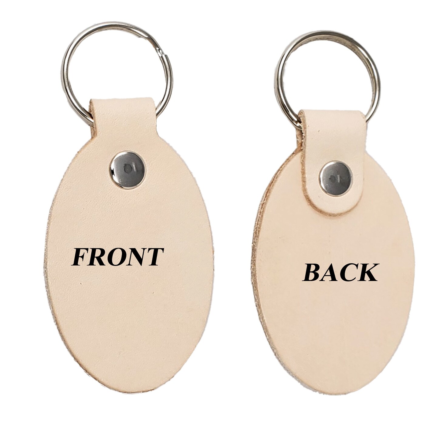 2 Sided Leather Key Chains 10 Pack-Customize it for Promotional Gifts, Fundraising, Events, Wedding - Engrave on Both Sides