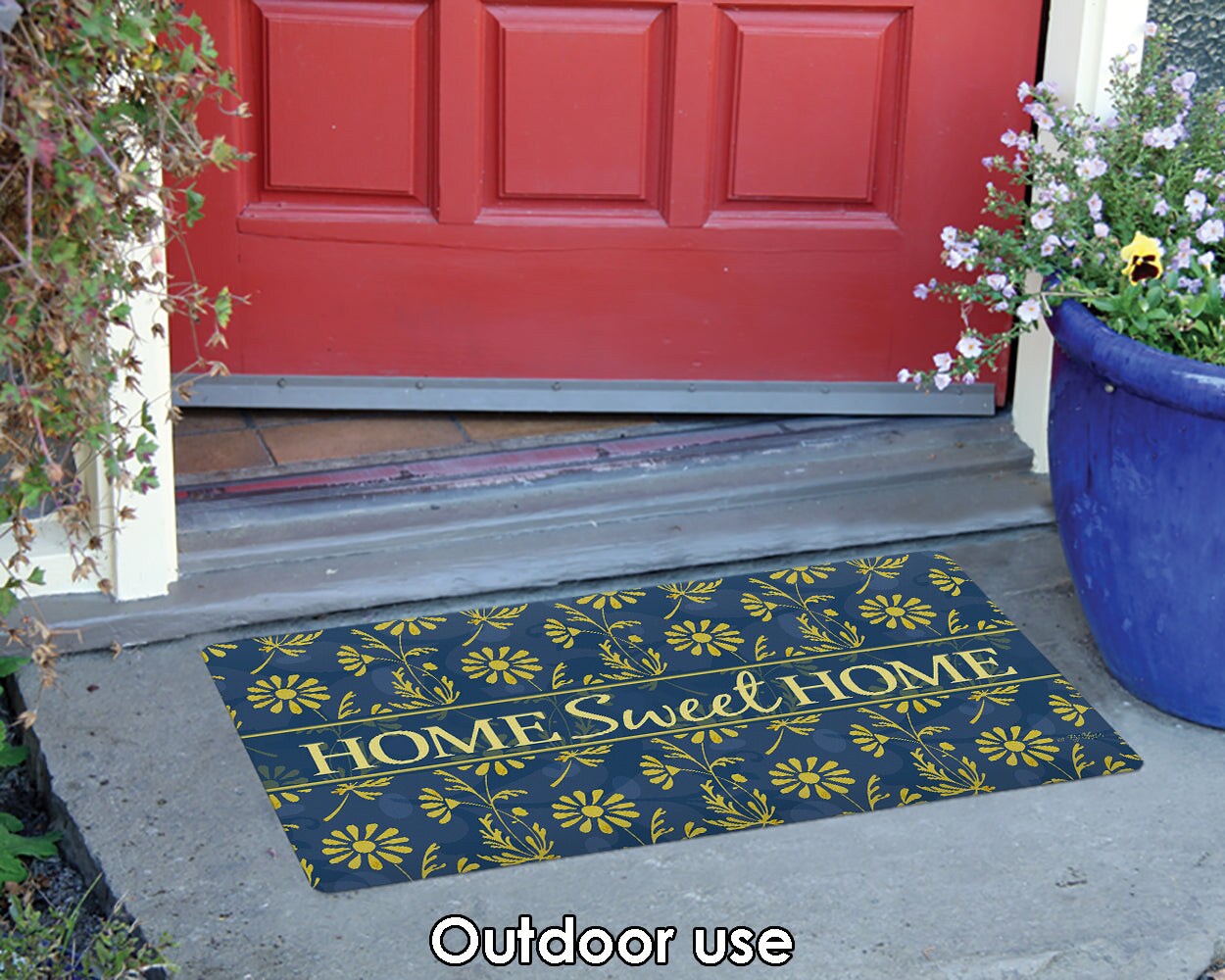 Sweet Flower Medley - Yellow Door Mat (18 x 30&#x22;)
