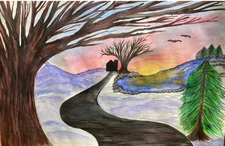 Printables - Winter Morning Landscape Watercolor | HP® Official Site