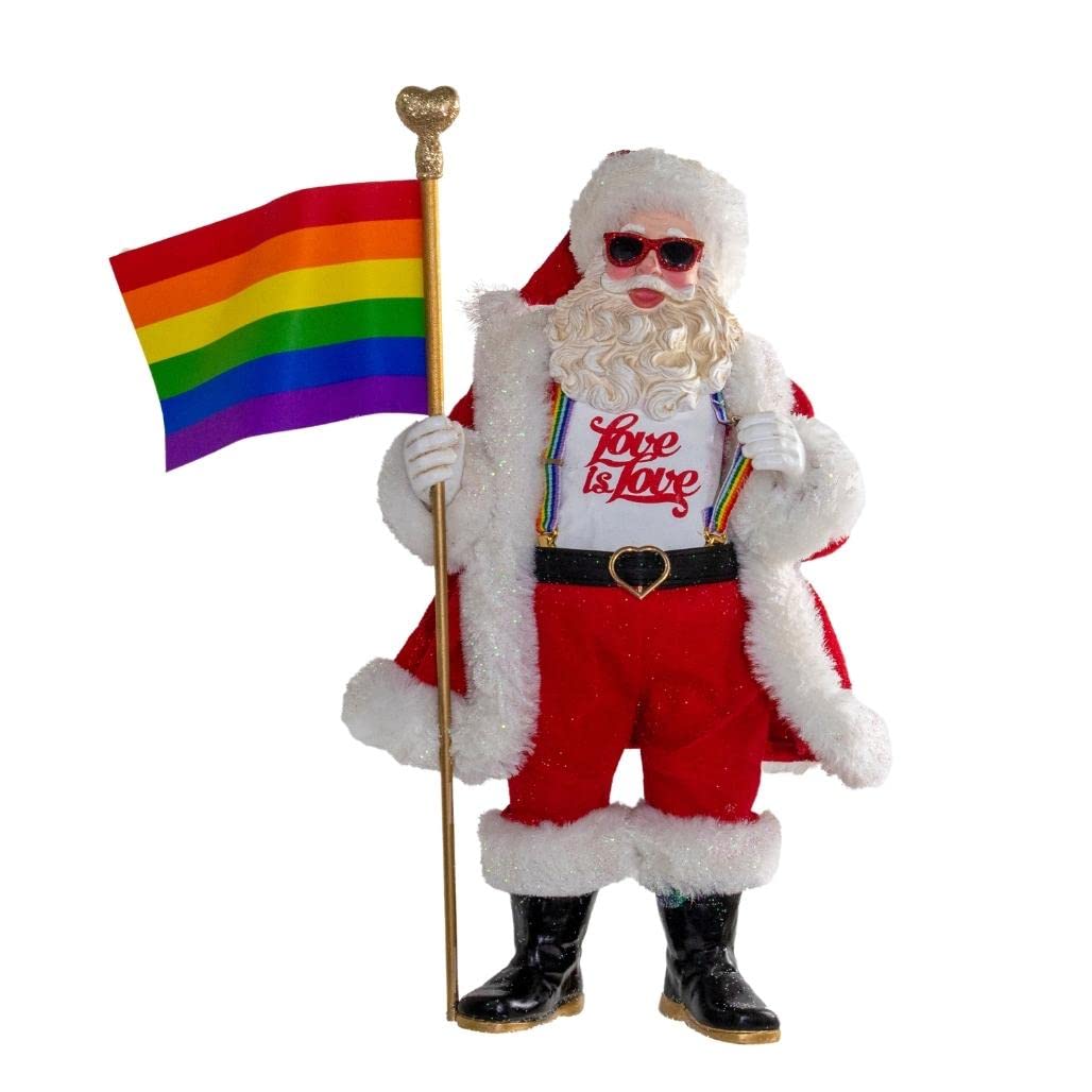 Kurt S. Adler 10-Inch Fabrich&#xE9; Pride Santa