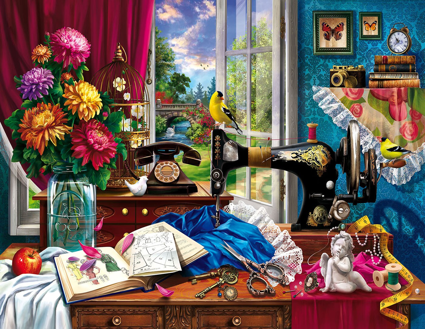 Sunsout Vintage Still Life 1000 pc Large Pieces  Jigsaw Puzzle 42983