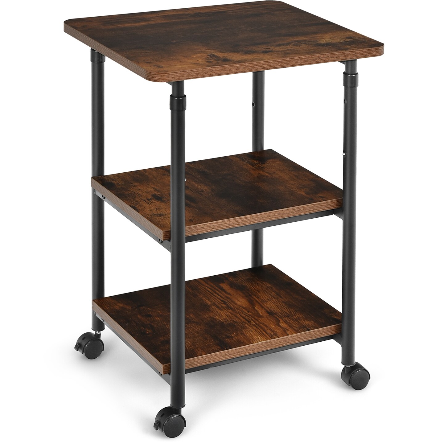 3-tier Adjustable Printer Stand with 360&#xB0; Swivel Casters