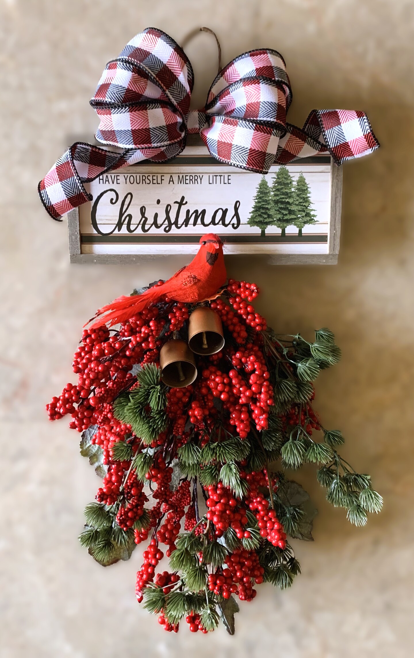 Silver Bells Christmas Pine Swag Wreath, Jingle All the Way, Silver Ha -  TwoInspireYou