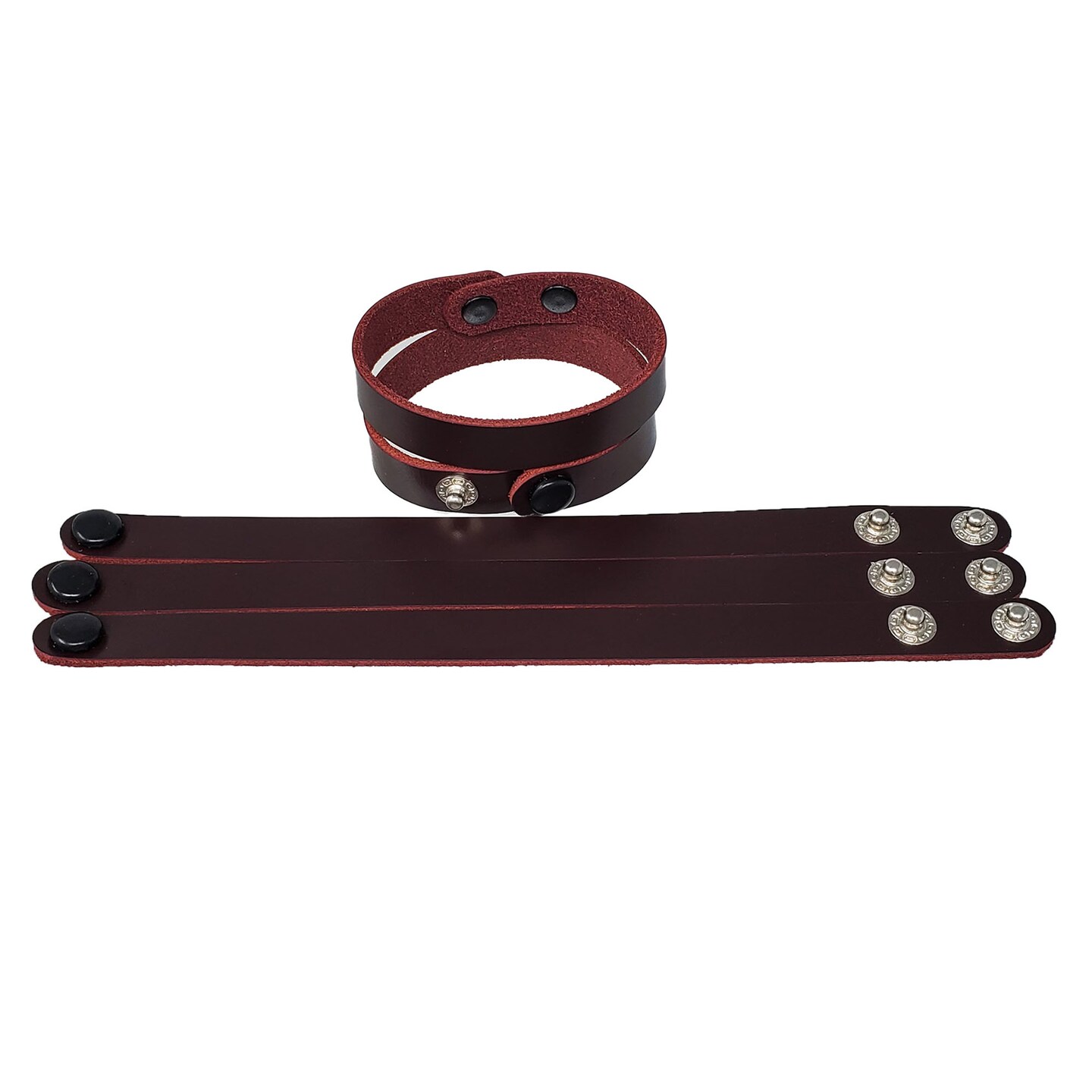 10 Packs Adjustable Leather Bracelets 1/2 Inch wide in many colors &#x2013; Fundraising, promotional, business gifts-Made in USA